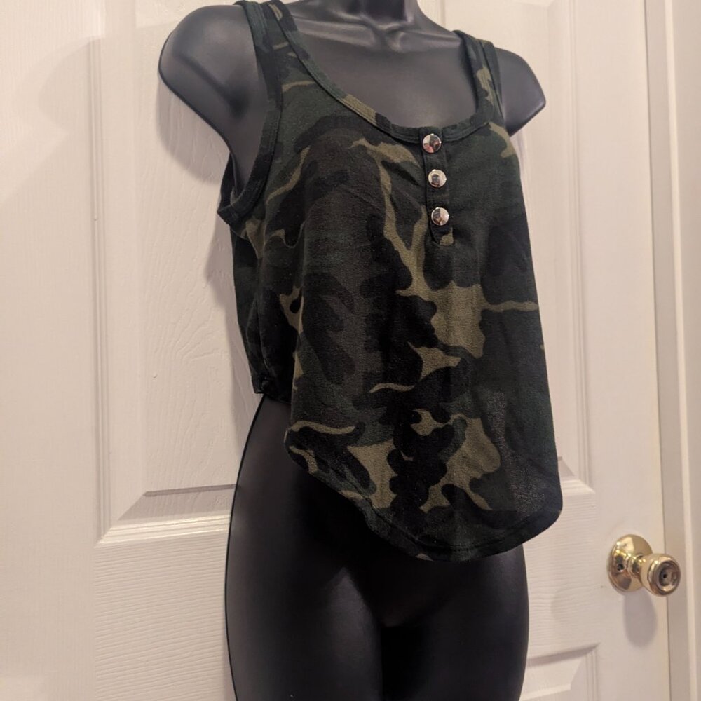 May Pink camo crop tank top - M - Picture 3 of 5